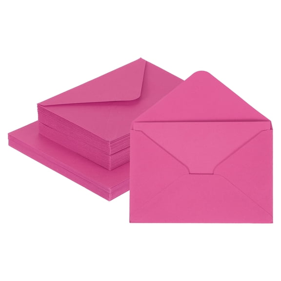 Uxcell 50 Pack 5.9x7.9" Blank Cardstock Paper with Envelope, Rose Card Stock Bulk Thick Folded Heavy Cardstock Paper for Printer DIY Cards Greeting Gift Wedding Postcards