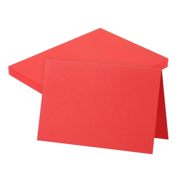 Uxcell 50 Pack 5.9x7.9" Blank Cardstock Paper, Red Card Stock Bulk Thick Folded Heavy Cardstock Paper for Printer DIY Cards Greeting Gift Wedding Invitation Postcards