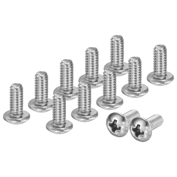 Uxcell 50-Pack 8-32x3/8 Pan Head Machine Screws 304 Stainless Steel Cross Head Fully Threaded Bolts for Furniture Silver