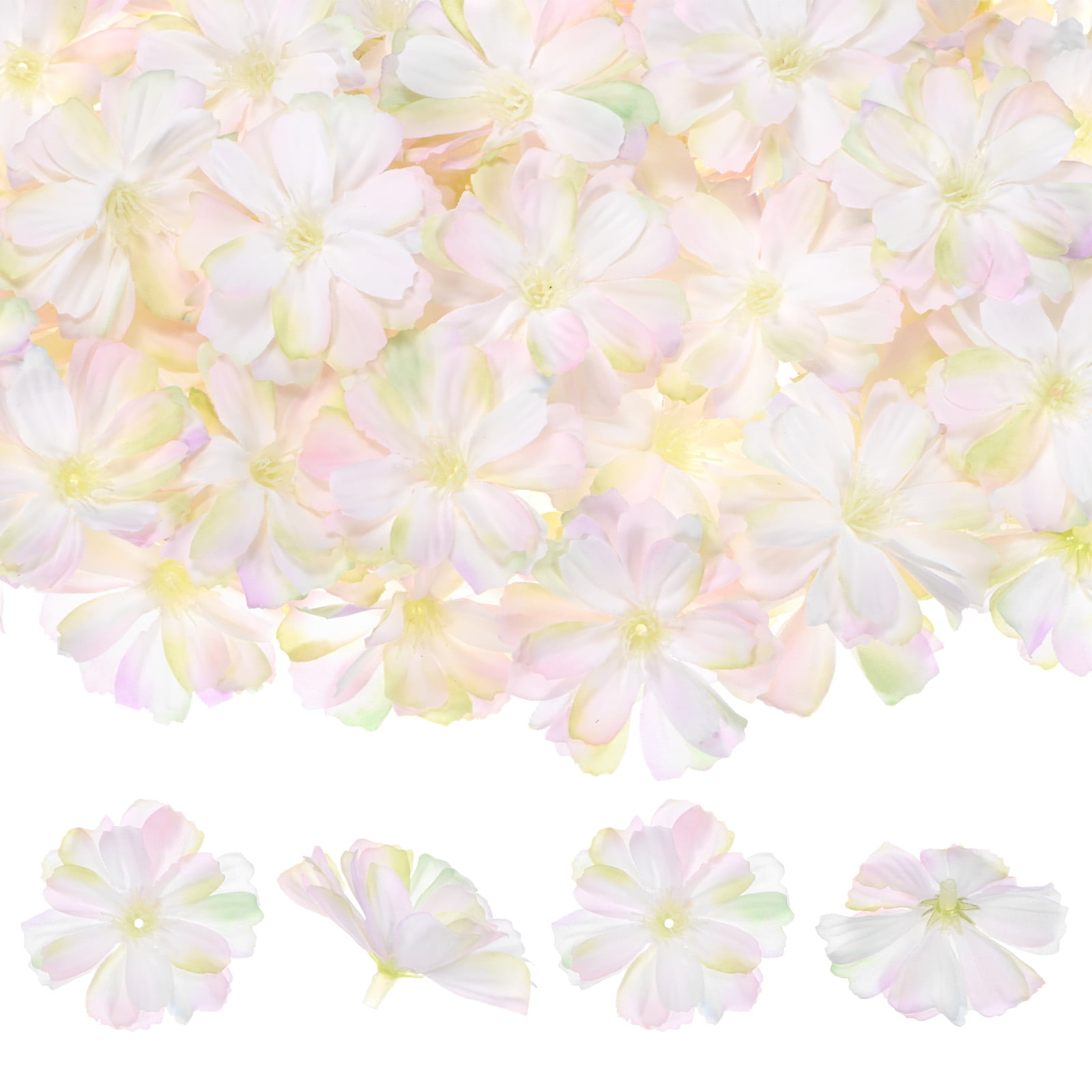 Uxcell 50-Pack Artificial Flower Heads, Silk Fake Plum Blossom Head for ...