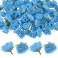 thumbnail image 1 of Uxcell 50 Pack Artificial Roses Heads 1.2'' Small Silk Faux Rose Head for Wedding Bouquet Party Decorations Light Blue, 1 of 7