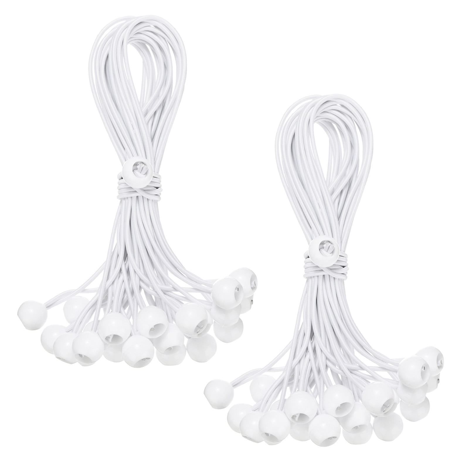 Uxcell 50-Pack Ball Bungee Cords, 12 Inch High Elastic Canopy Tarp Tie Down Bungee Balls for Tent/Cargo Holding [White]