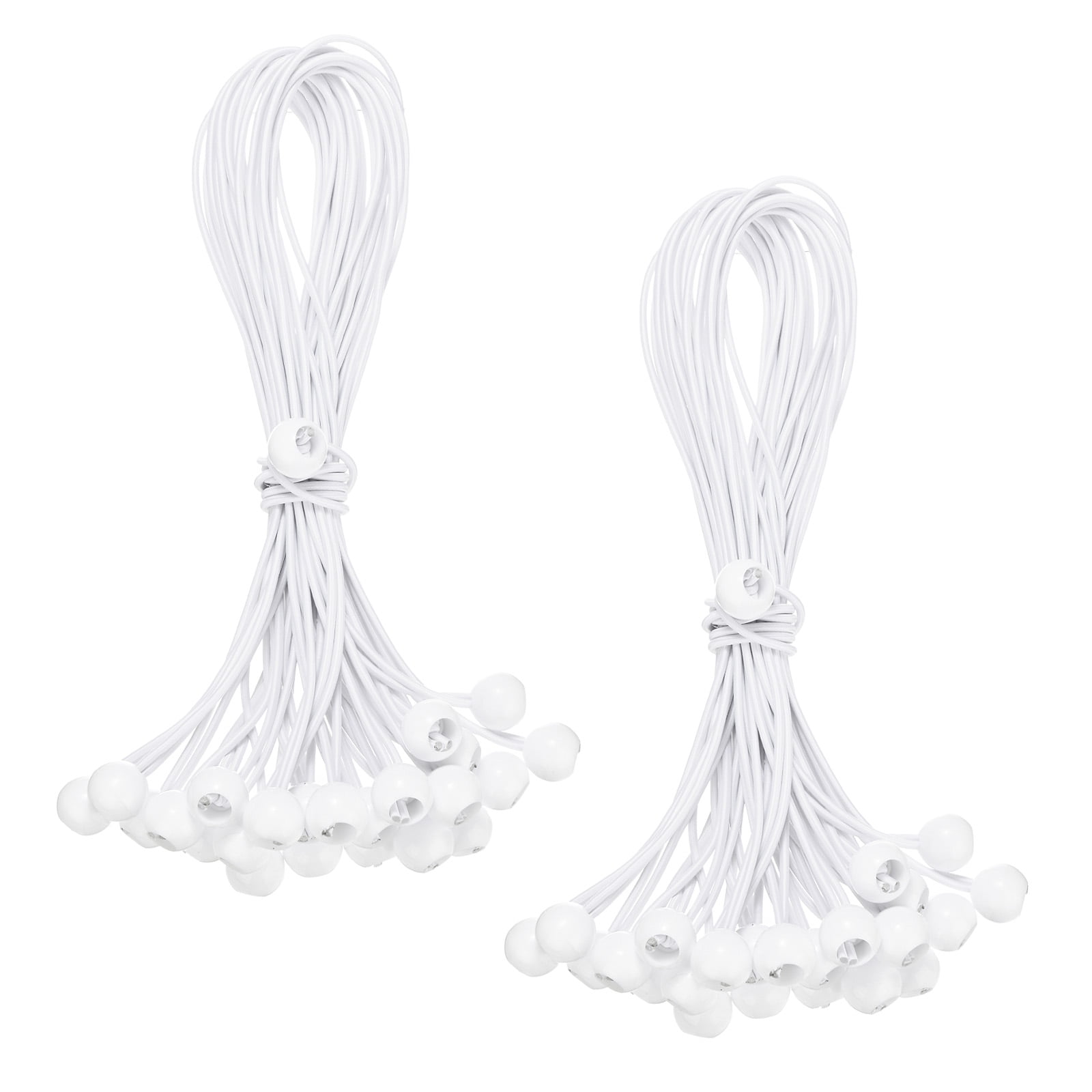 Uxcell 50-Pack Ball Bungee Cords, 15 Inch High Elastic Canopy Tarp Tie Down Bungee Balls for Tent/Cargo Holding [White]