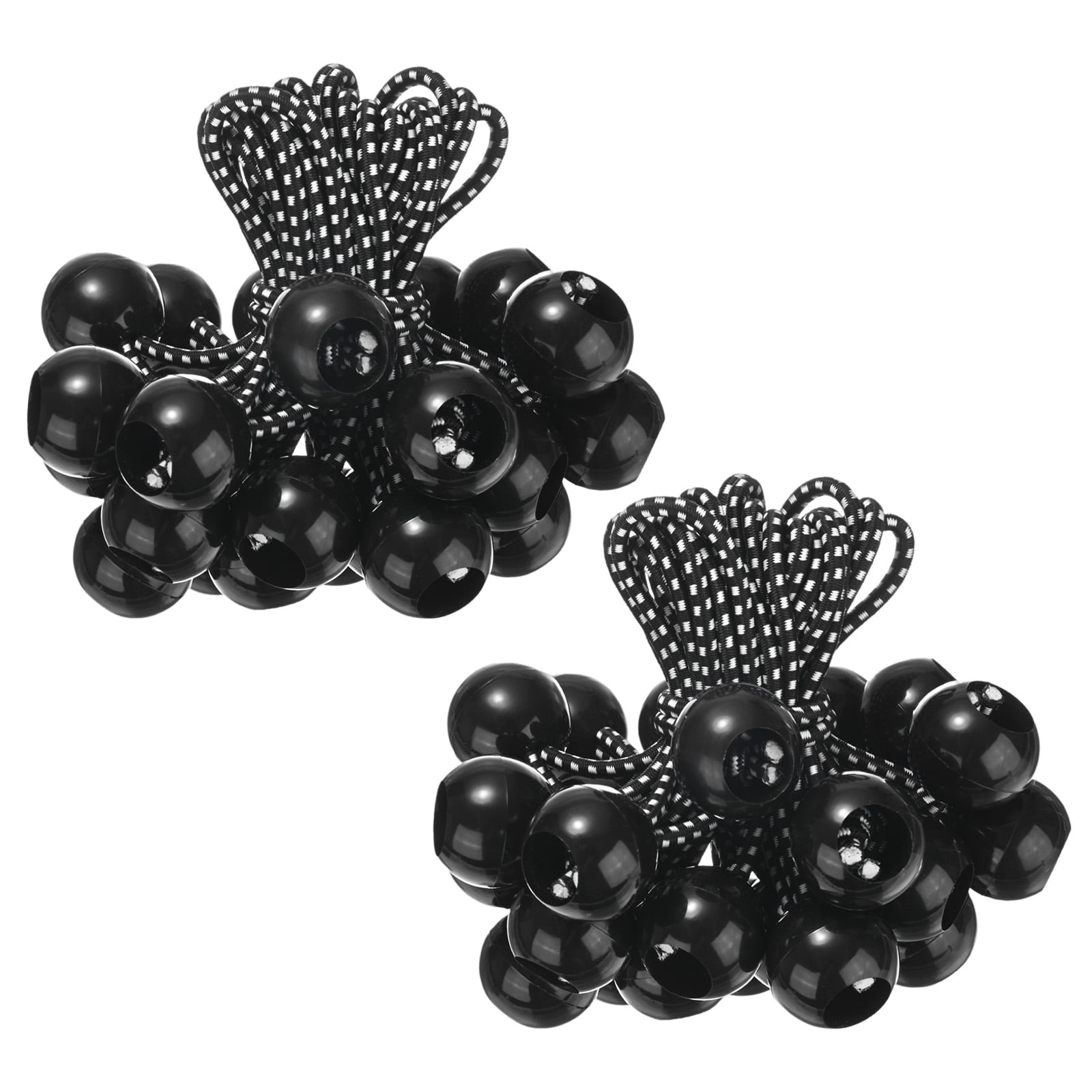 Uxcell 50-Pack Ball Bungee Cords, 4 Inch High Elastic Canopy Tarp Tie Down Bungee Balls for Tent/Cargo Holding [Black White]