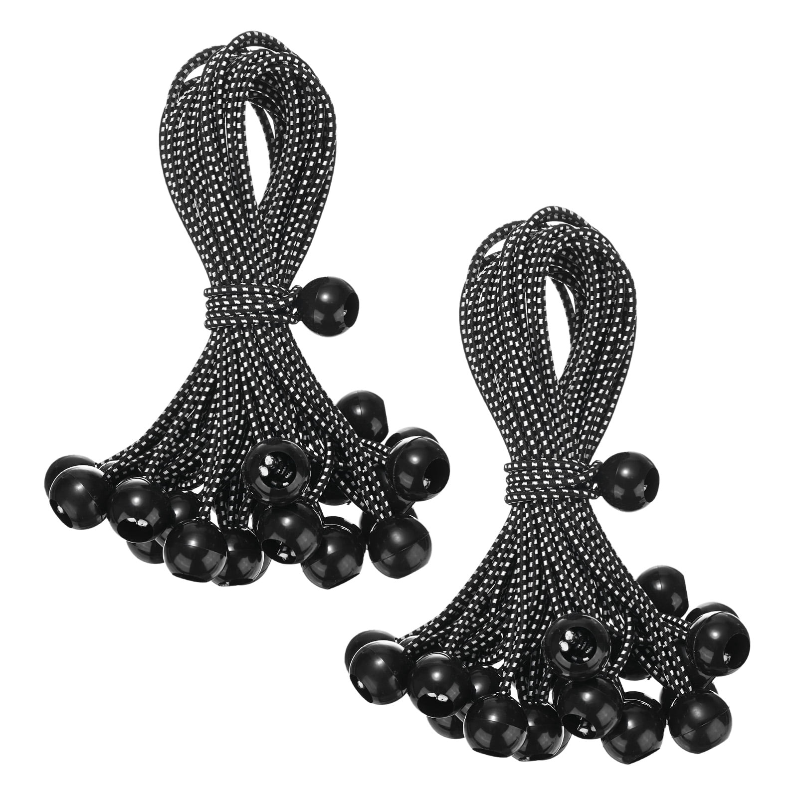 Uxcell 50-Pack Ball Bungee Cords, 9 Inch High Elastic Canopy Tarp Tie Down Bungee Balls for Tent/Cargo Holding [Black White]