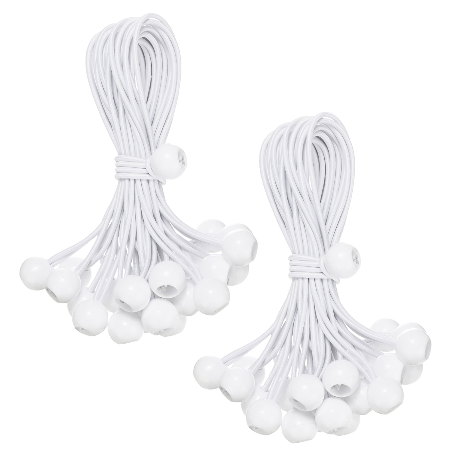 Uxcell 50-Pack Ball Bungee Cords, 9 Inch High Elastic Canopy Tarp Tie Down Bungee Balls for Tent/Cargo Holding [White]