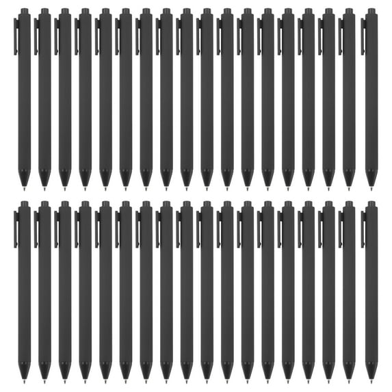 Uxcell 50 Pack Black Barrel Click Pens, 1.0MM Black Ink Retractable Ballpoint Pens, Medium Point Office Supplies, Black