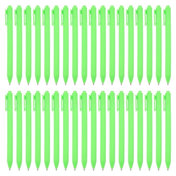 Uxcell 50 Pack Black Barrel Click Pens, 1.0MM Black Ink Retractable Ballpoint Pens, Medium Point Office Supplies, Green