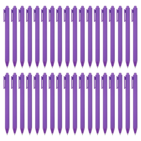 Uxcell 50 Pack Black Barrel Click Pens, 1.0MM Black Ink Retractable Ballpoint Pens, Medium Point Office Supplies, Purple
