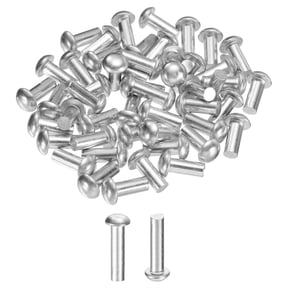 Uxcell 50 Pack Brazier Head Solid Aluminum Rivets, M5 Dia x 20mm Length Round Head Aluminum Boat Rivets for Repairing Boats, Machinery, Aircraft, Automobile Industry