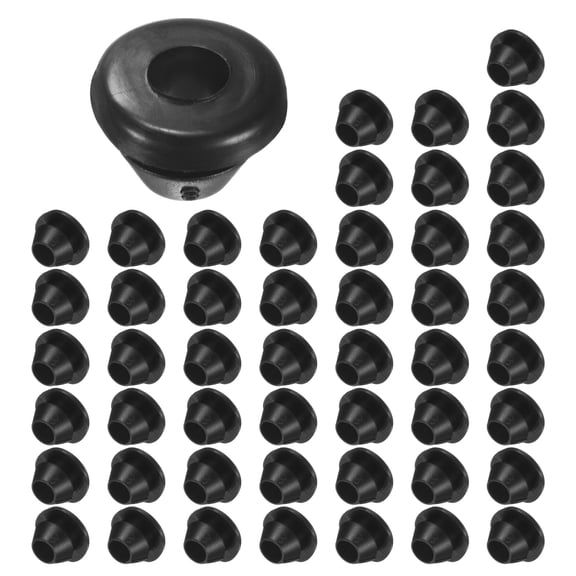 Uxcell 50-Pack Cable Railing Rubber Grommets, 8mm Drill Hole 5mm ID Eyelet Ring Gasket for Wiring, Wire Cable, Automotive [Black]