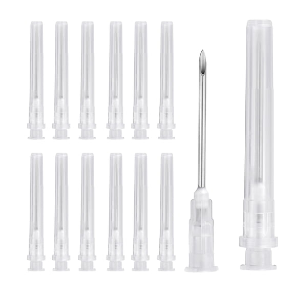 Uxcell 50 Pack Dispensing Needle 16 Gauge 1.3 Inch, Luer Lock Lab Dispensing Needle, Stainless Steel Tips for Laboratory Industrial Dispensing Refilling Inks Liquid Glue, (White)