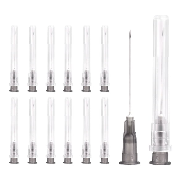 Uxcell 50 Pack Dispensing Needle 22 Gauge 1.3 Inch, Luer Lock Lab Dispensing Needle, Stainless Steel Tips for Laboratory Industrial Dispensing Refilling Inks Liquid Glue, (Black)