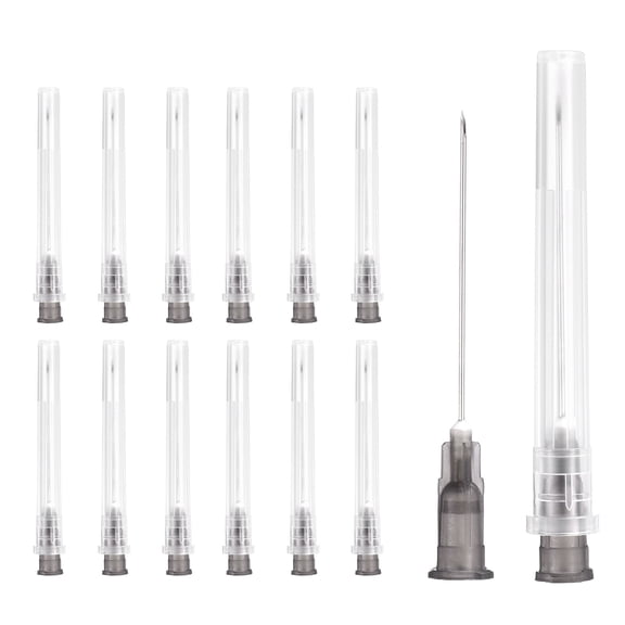 Uxcell 50 Pack Dispensing Needle 22 Gauge 1.5 Inch, Luer Lock Lab Dispensing Needle, Stainless Steel Tips for Laboratory Industrial Dispensing Refilling Inks Liquid Glue, (Black)