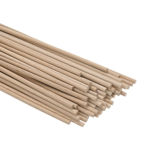 Uxcell 50-Pack Dowel Rods Wood Sticks 1/8 x 12 Inch Wooden Dowel Rods Unfinished Hardwood Sticks Precut Dowels