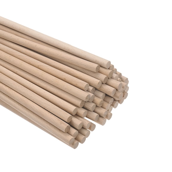 Uxcell 50-Pack Dowel Rods Wood Sticks 5/16 x 12 Inch Wooden Dowel Rods Unfinished Hardwood Sticks Precut Dowels