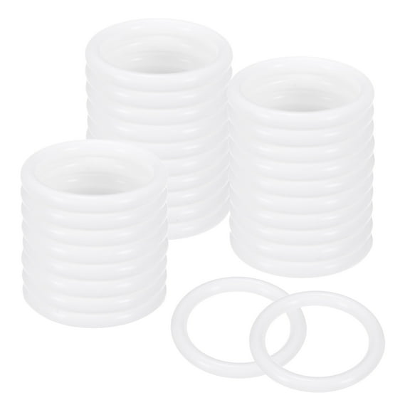 Uxcell 50-Pack Dream Catcher Rings,1.3 Inch Plastic Macrame Wreath Floral Round Rings for DIY Wedding Wreath White 0.16 Inch