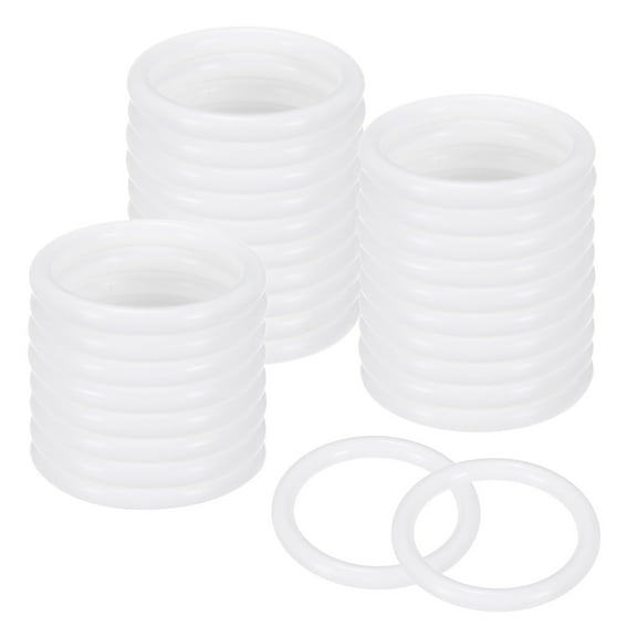 Uxcell 50-Pack Dream Catcher Rings,1.5 Inch Plastic Macrame Wreath Floral Round Rings for DIY Wedding Wreath White 0.2 Inch