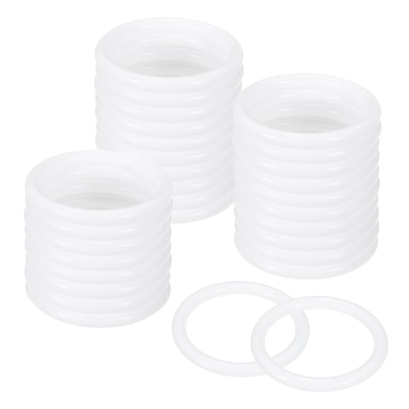 Uxcell 50-Pack Dream Catcher Rings,1.8 Inch Plastic Macrame Wreath Floral Round Rings for DIY Wedding Wreath White 0.2 Inch