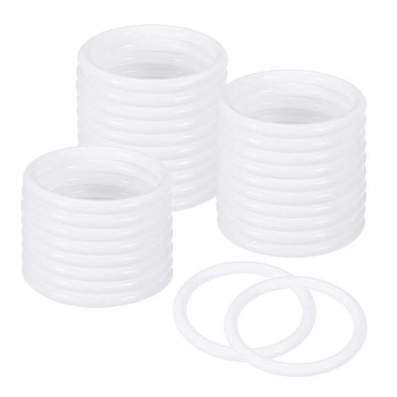 Uxcell 50-Pack Dream Catcher Rings,2.4 Inch Plastic Macrame Wreath Floral Round Rings for DIY Wedding Wreath White 0.24 Inch