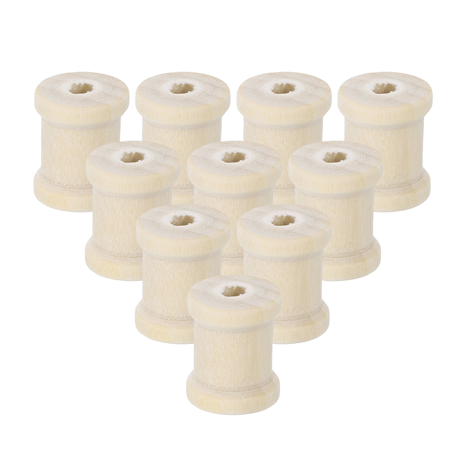 Uxcell 50 Pack Empty Spool 9/16in Unfinished Wooden Spools Empty Thread ...