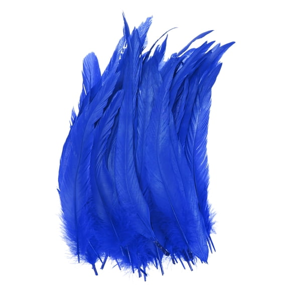 Uxcell 50-Pack Feathers for Crafting, Sapphire Blue 9.84-11.81 Inch Natural Fluffy Feathers Plume for Wedding Decorations Feathers