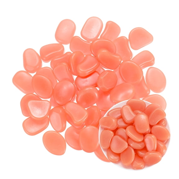 Uxcell 50-Pack Glow in the Dark Rocks, 1.77" Resin Outdoor Garden Decorations Luminous Pebbles Stones [Red]