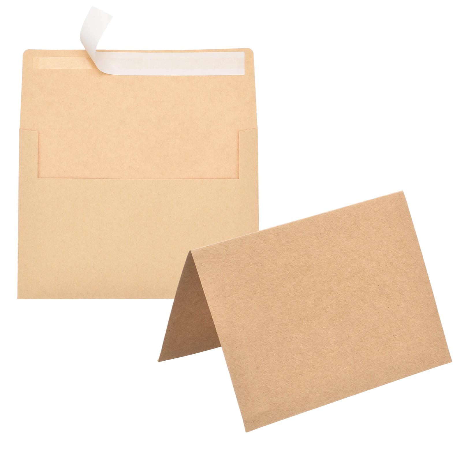 Uxcell 50 Pack Light Brown 5x7 Envelopes with Cards Self Seal A7 ...