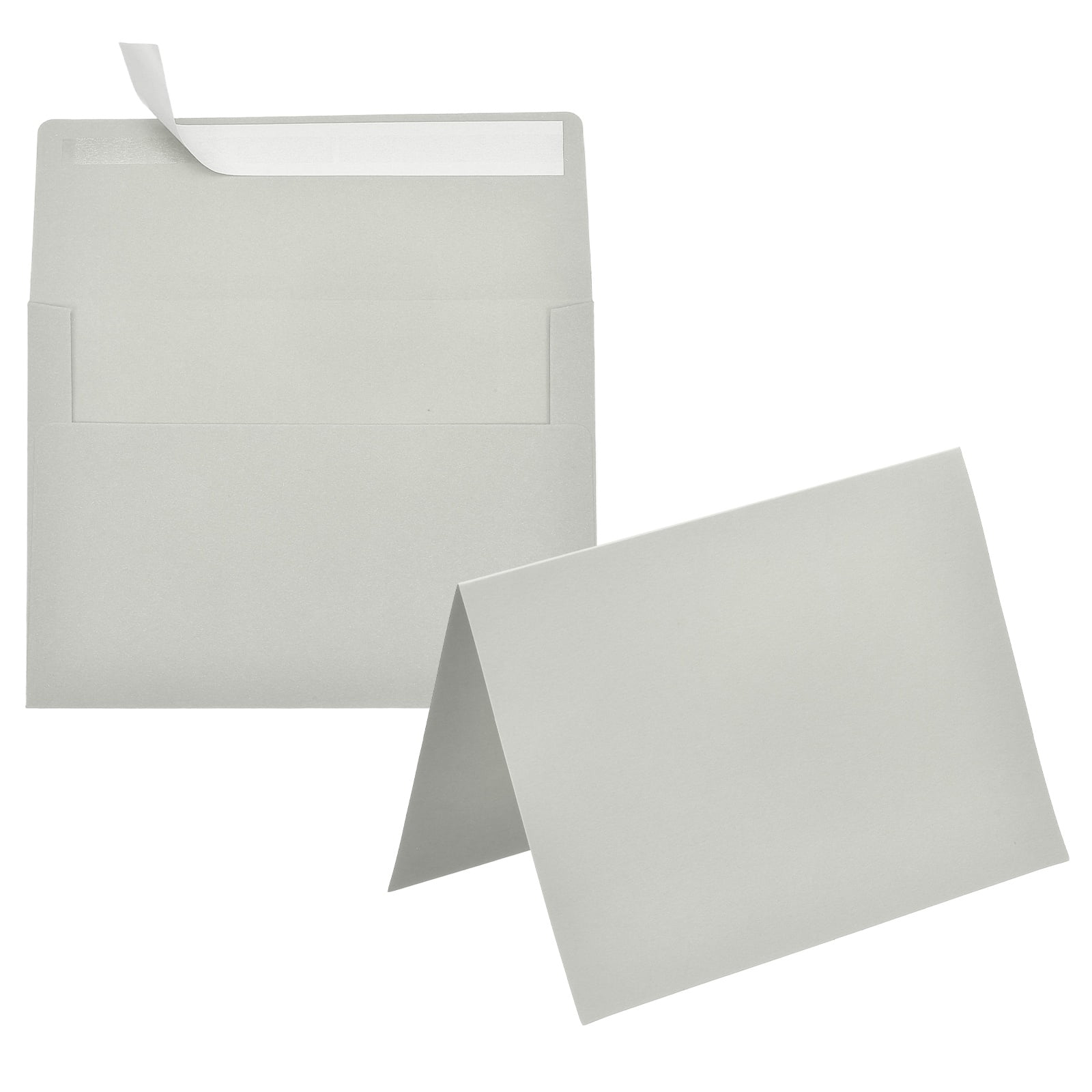 Uxcell 50 Pack Light Gray 4x6 Envelopes with Cards Self Seal A6 Envelopes for Greeting Cards and Invitations