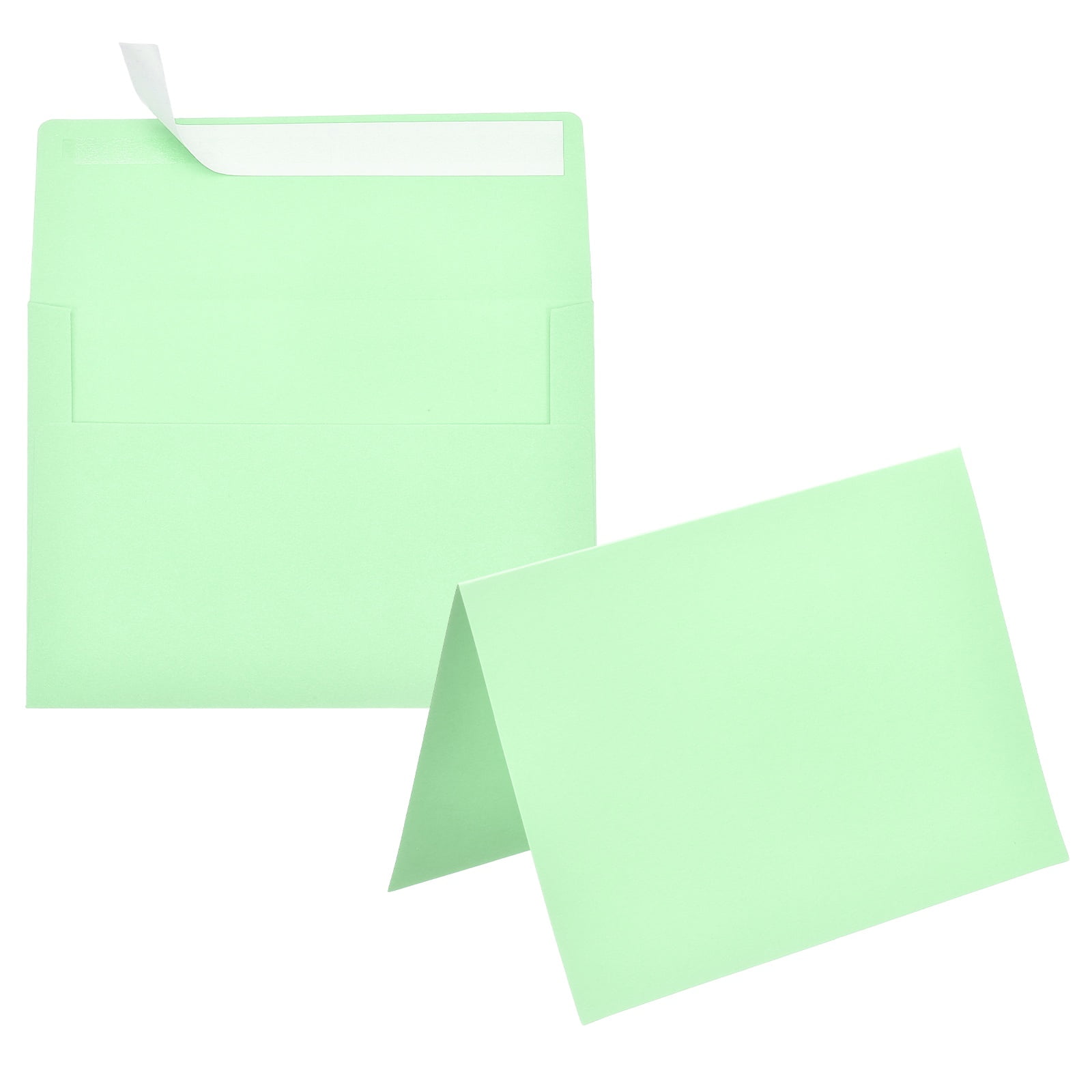 Uxcell 50 Pack Light Green 5x7 Envelopes with Cards Self Seal A7 ...