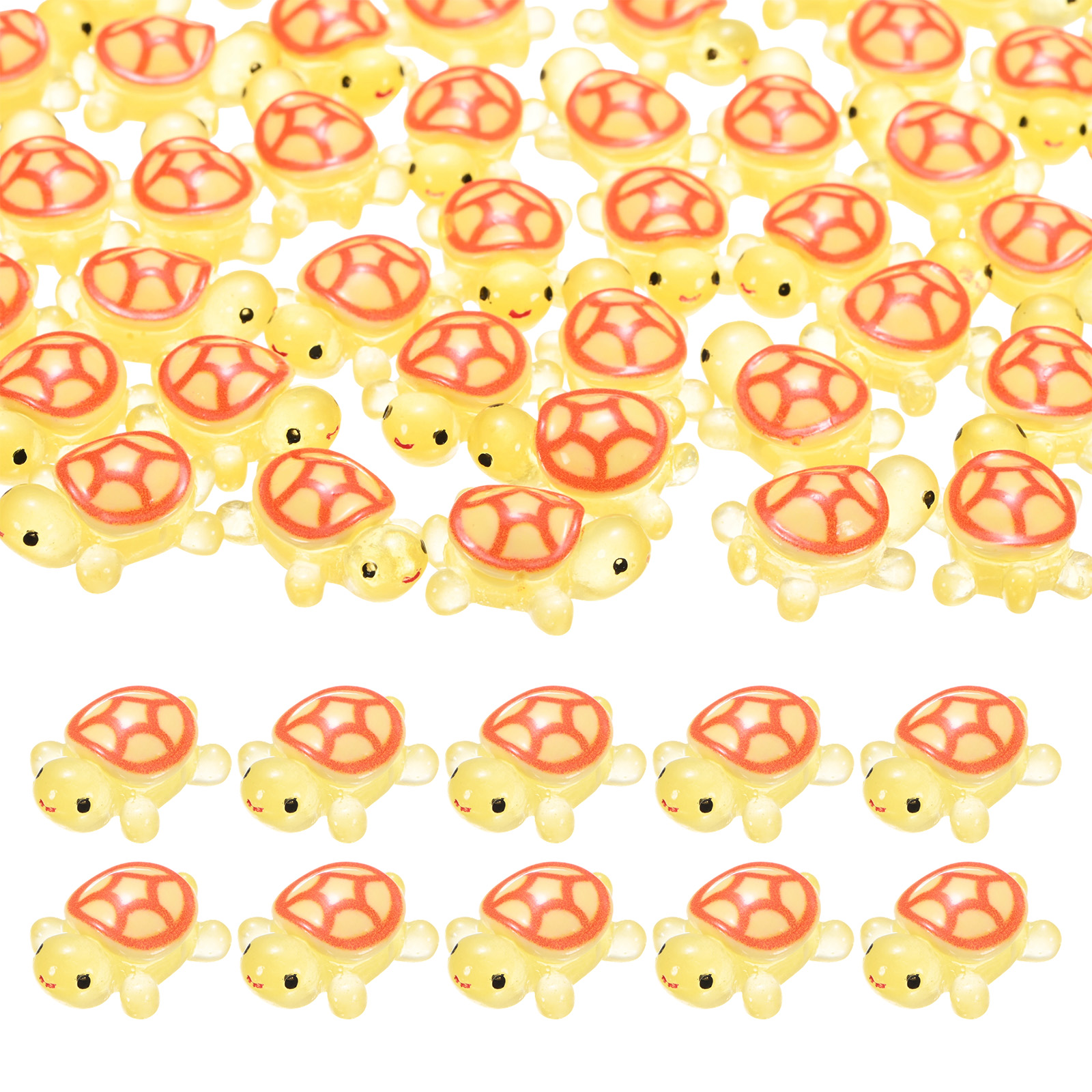 Mini Polymer Turtle Uxcell 50-Pack Luminous Mini Resin Turtles, 3.39