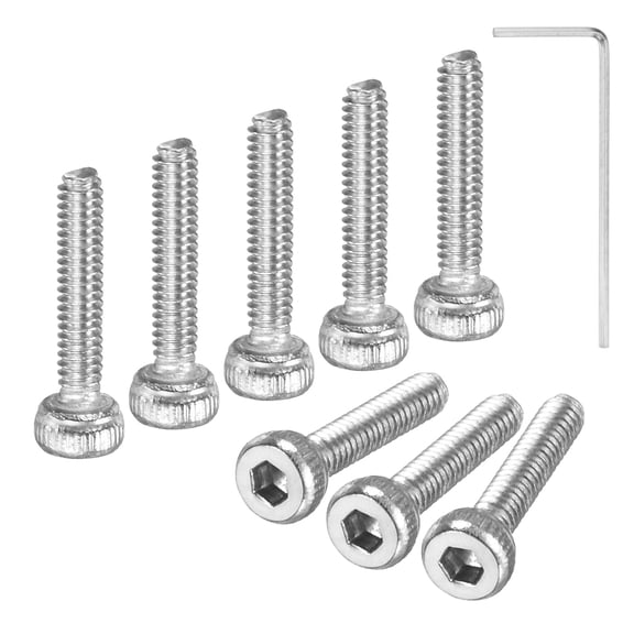 Uxcell 50-Pack M2 x 10mm Hex Socket Head Cap Screws Bolts, 304 Stainless Steel Machine Bolt Full Thread Precision Fasteners