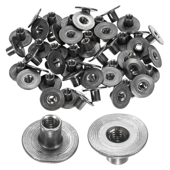 Uxcell 50-Pack M4x8mm T-Nuts Zinc Plated Carbon Steel Tee Nut Round Base Weld Nuts Gray