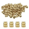 thumbnail image 1 of Uxcell 50 Pack M5 Threaded Inserts Brass Heat Set Insert M5x8.5mm, OD 7mm Knurled Insert Nuts, 1 of 6