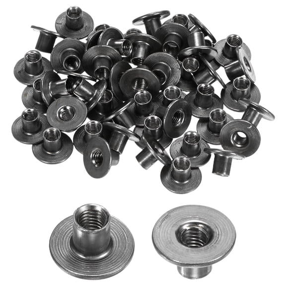 Uxcell 50-Pack M5x8mm T-Nuts Zinc Plated Carbon Steel Tee Nut Round Base Weld Nuts Gray