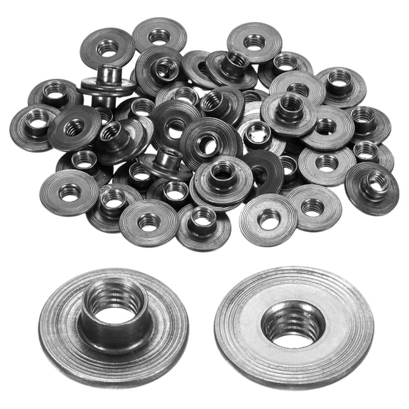 Uxcell 50-Pack M6x6mm T-Nuts Zinc Plated Carbon Steel Tee Nut Round Base Weld Nuts Gray