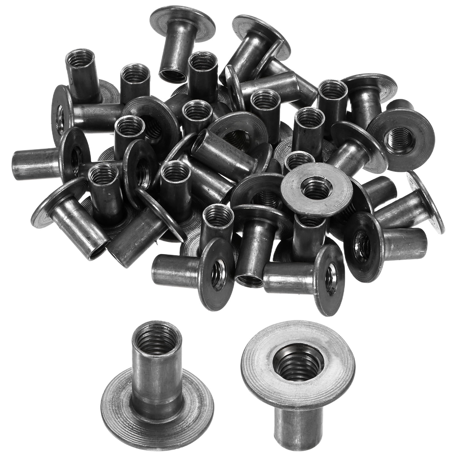 Uxcell 50-Pack M8x20mm T-Nuts Zinc Plated Carbon Steel Tee Nut Round Base Weld Nuts Gray