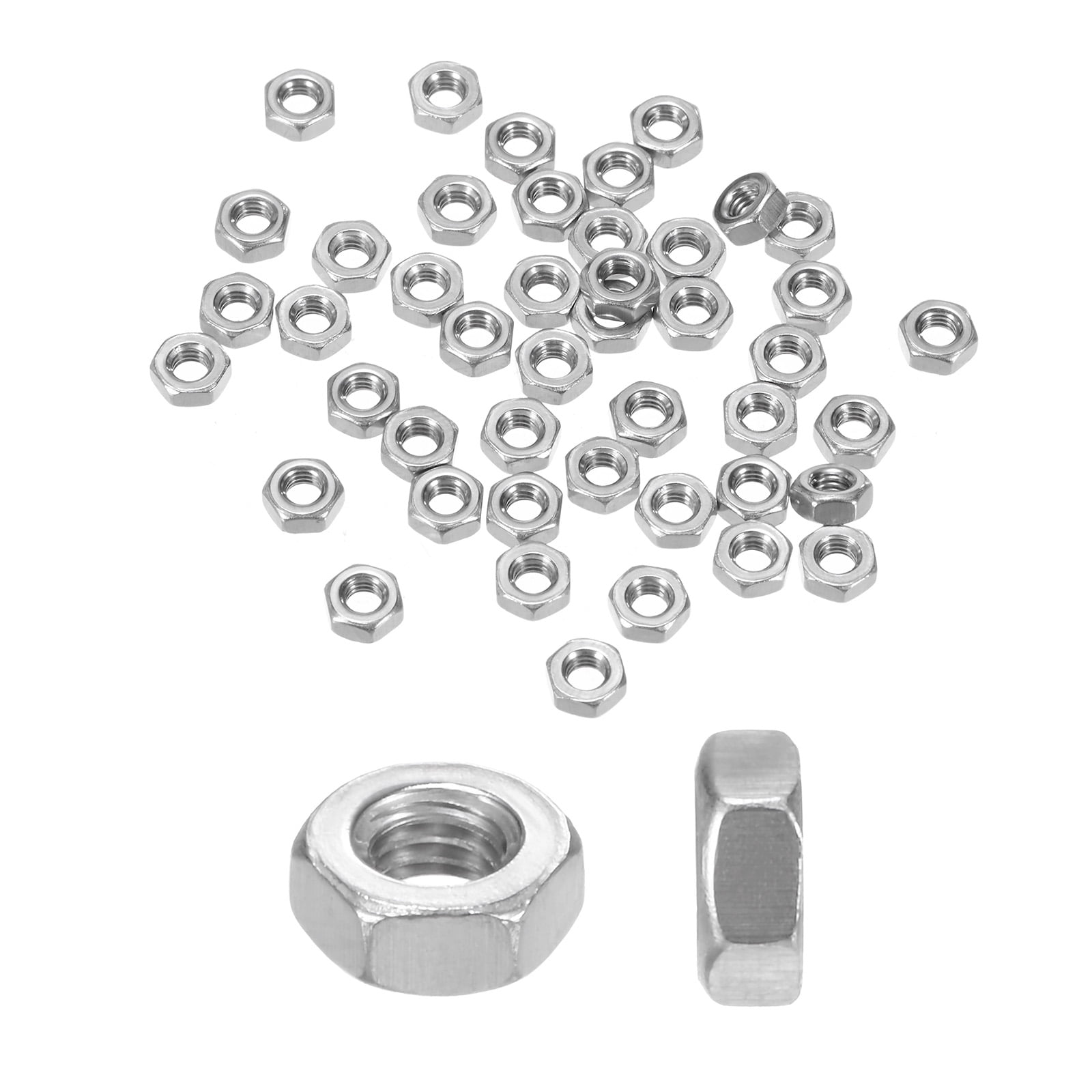 Uxcell M3 Stainless Steel Nylon Insert Lock Nuts - 30 Pack, 5.5mm Width, Self-Locking For Vibration
