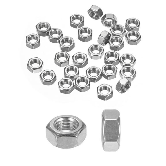 Uxcell 50 Pack Metric Hex Nuts M6 x 1mm Thread Stainless Steel Hexagon Nut for Machinery Automotive
