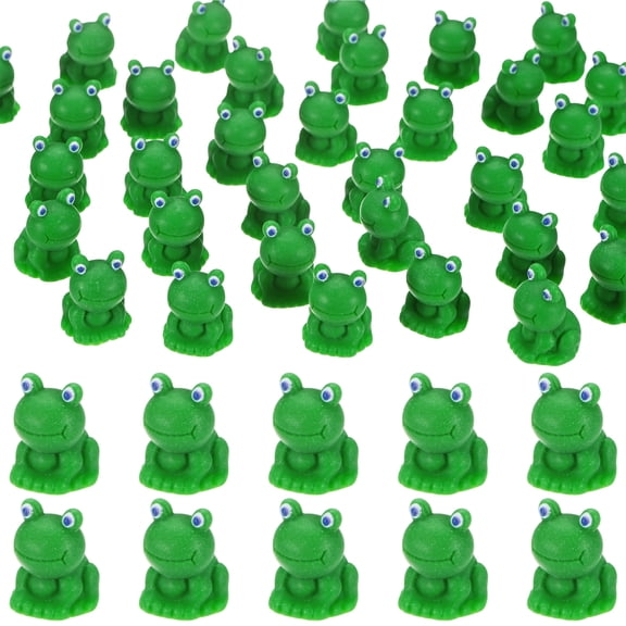 Uxcell 50-Pack Mini Resin Frogs, Small Tiny Frog Figurine for Fairy Garden Decor/Micro Landscaping Home/Aquarium [Green]