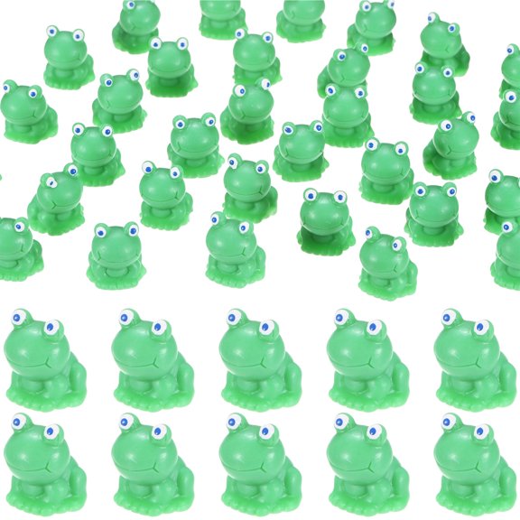 Uxcell 50-Pack Mini Resin Frogs, Small Tiny Frog Figurines for Fairy Garden Decor/Micro Landscaping Home/Aquarium [Green]