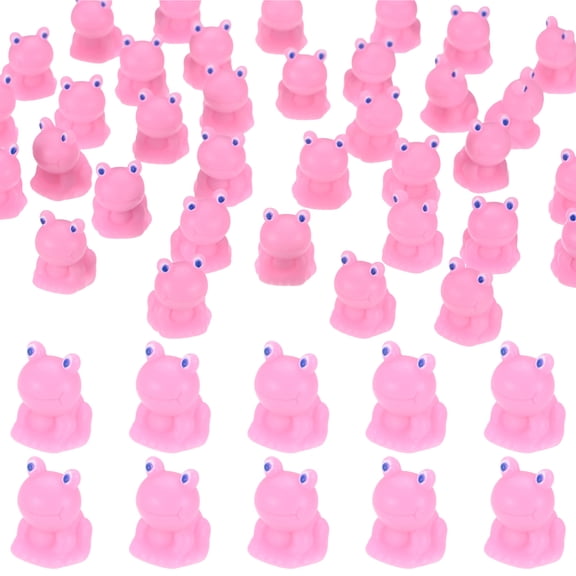 Uxcell 50-Pack Mini Resin Frogs, Small Tiny Frog Figurines for Fairy Garden Decor/Micro Landscaping Home/Aquarium [Pink]