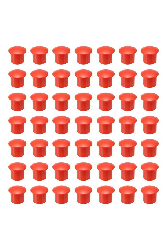 50 Pack Mushroom Rebar End Caps, Plastic Rebar Safety Cap Fit 1.26-1.57 Inch for Building Construction Protection Stakes, Gardening Pile, Home Fencing, Red