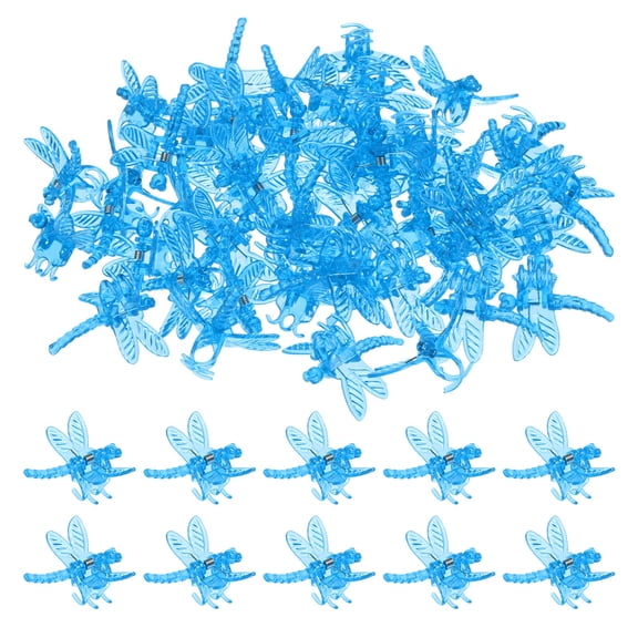 Uxcell 50-Pack Orchid Clips Plastic Garden Plant Clips Dragonfly Orchid Clips Garden Plant Support Clip [Blue]