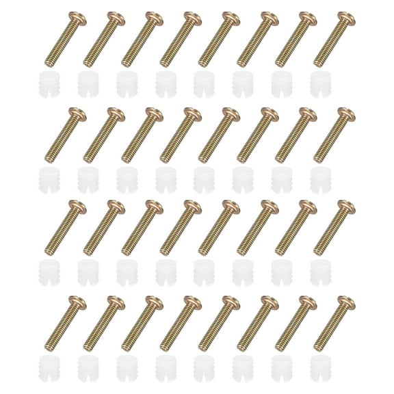 Uxcell 50 Pack Plastic Hinge Dowel Inserts, M4 x 10mm Furniture Pre-Inserted Nuts with Threaded Opening with Metric Machine Screws, White