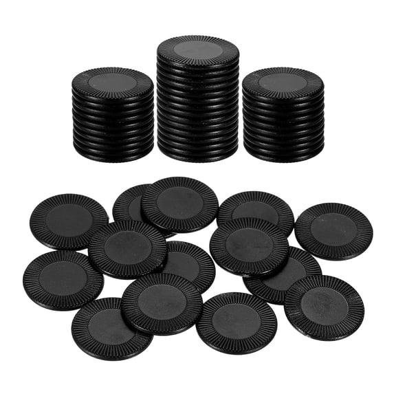 Uxcell 50 Pack Plastic Poker Chips, 22mm Mini Bingo Chips Learning Counters Counting Counters Disks Markers Opaque Game Tokens for Game Play Math Counting, Black, Pattern