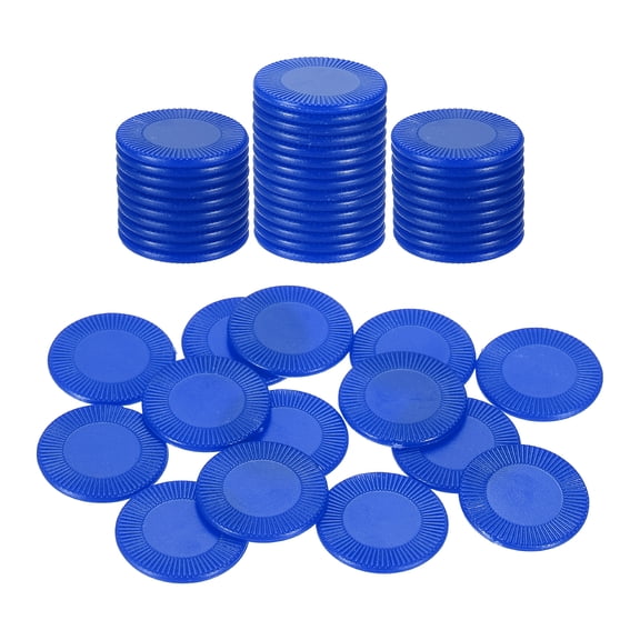 Uxcell 50 Pack Plastic Poker Chips, 22mm Mini Bingo Chips Learning Counters Counting Counters Disks Markers Opaque Game Tokens for Game Play Math Counting, Blue, Pattern