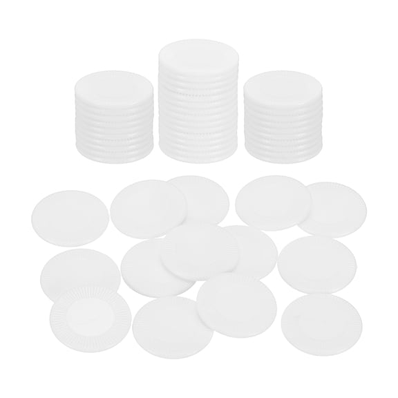 Uxcell 50 Pack Plastic Poker Chips, 22mm Mini Bingo Chips Learning Counters Counting Counters Disks Markers Opaque Game Tokens for Game Play Math Counting, White, Pattern