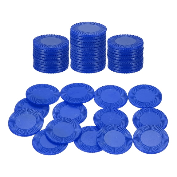 Uxcell 50 Pack Plastic Poker Chips, 25mm Mini Bingo Chips Learning Counters Counting Counters Disks Markers Opaque Game Tokens for Game Play Math Counting, Blue, Pattern