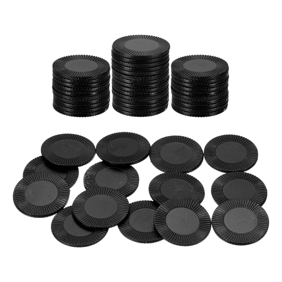 Uxcell 50 Pack Plastic Poker Chips, 25mm Mini Bingo Chips Learning Counters Counting Counters Disks Markers Opaque Game Tokens for Game Play Math Counting, Black, Pattern